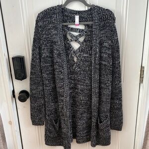 (5/$20) No Boundaries Black and Gray Cardigan